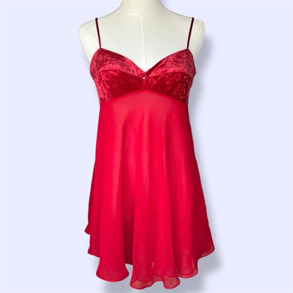 Victoria's Secret Other - Victoria’s Secret Red Velvet Babydoll Slip- Sabrina Carpenter Vibes✨💌🌹